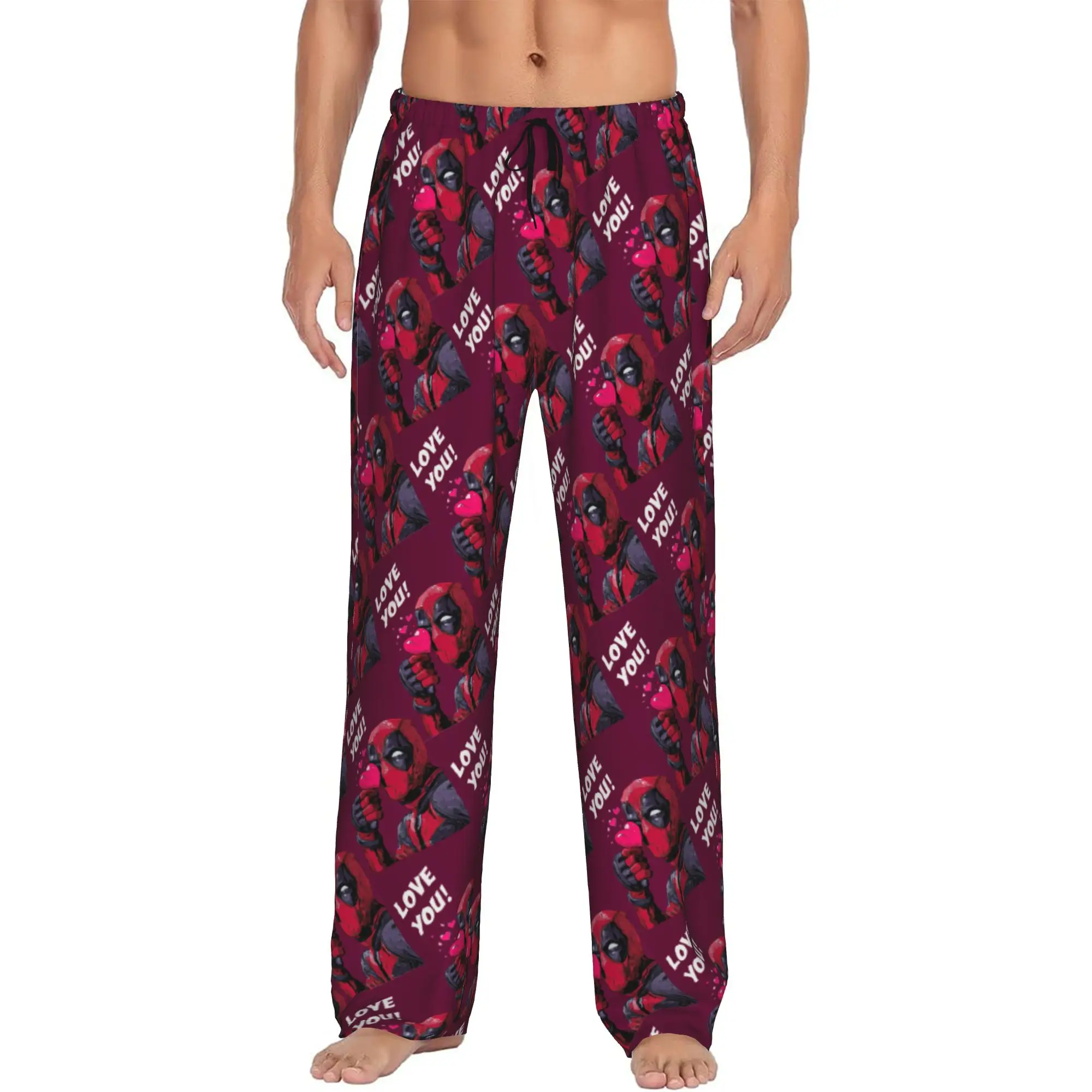 

Custom Printed D-Deadpool Manga Pajama Pants Men Sleep Sleepwear Bottoms with Pockets