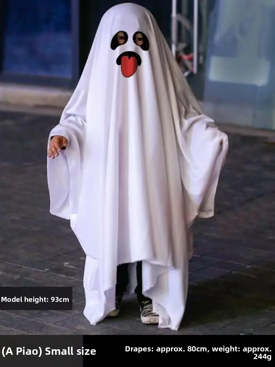 Sweat à capuche fantôme blanc pour loween Par, Costume de mascarade pour enfants et adultes, Costume de scène traditionnel chinois en Polyester