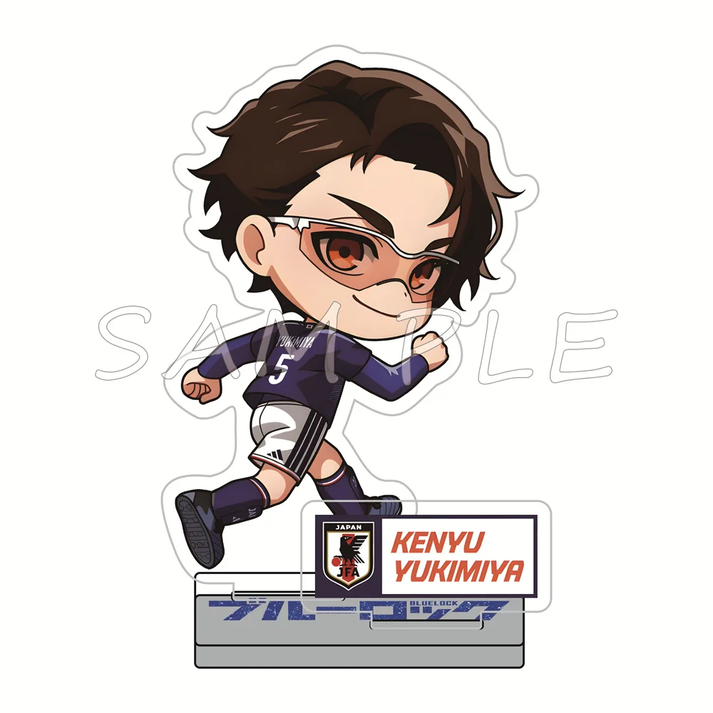 BLUE LOCK 10cm Double Insert Acrylic Stand Figures Keychain Soccer Uniform Anime Merch Desktop Display Ornament Cosplay Fan Gift