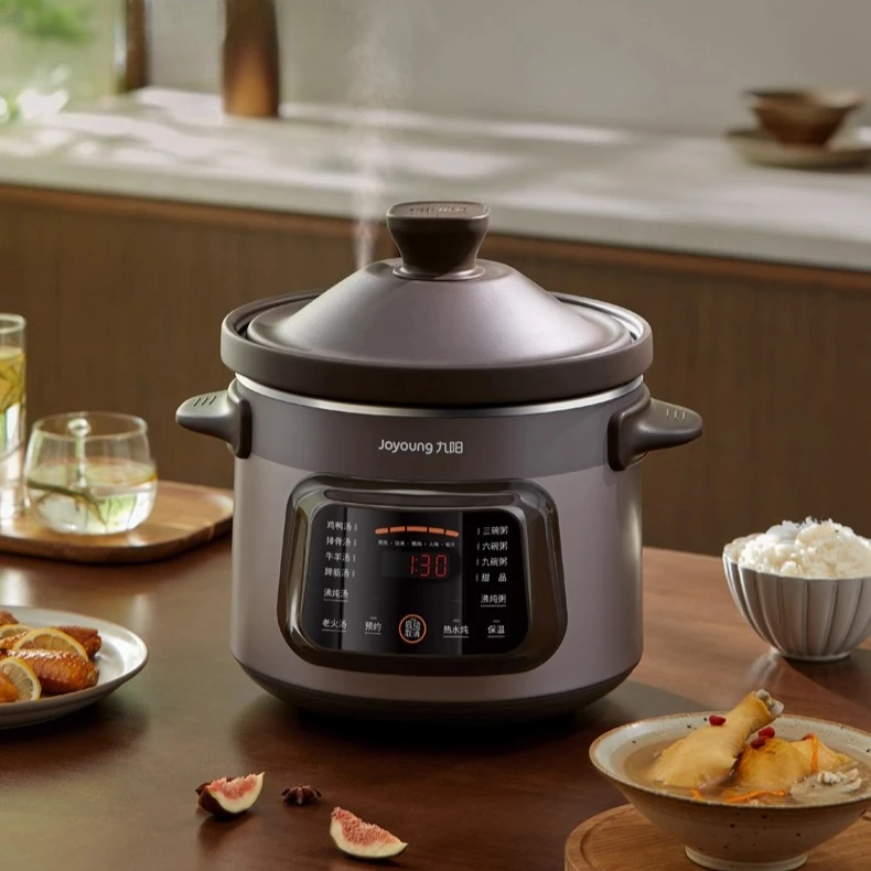 طاجن جديد كامل - أوتوماتيكي من الطين الأرجواني - ضروري للمنزل للحساء العطري والعصيدة المغذية