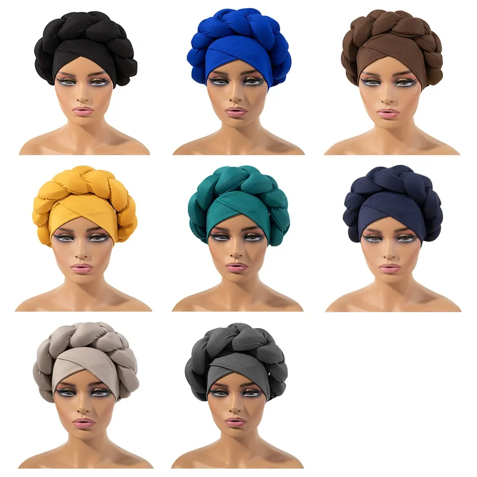 Foulard annodato in morbida seta di latte con turbante bohémien alla moda, fascia in spugna elastica per donna, accessorio per capelli alla moda