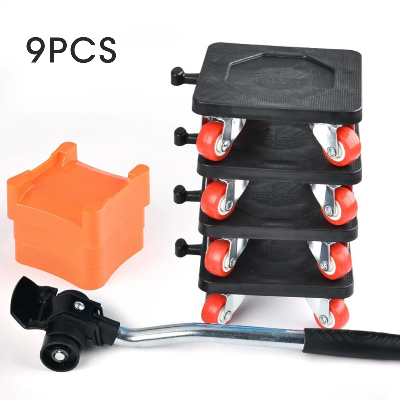 

Lifter Mover Tool Set Heavy Stuff Moving 4 Wheeled Roller Wheel Bar Device Furniture Transport Hand Tool Set Load Capacity 500KG