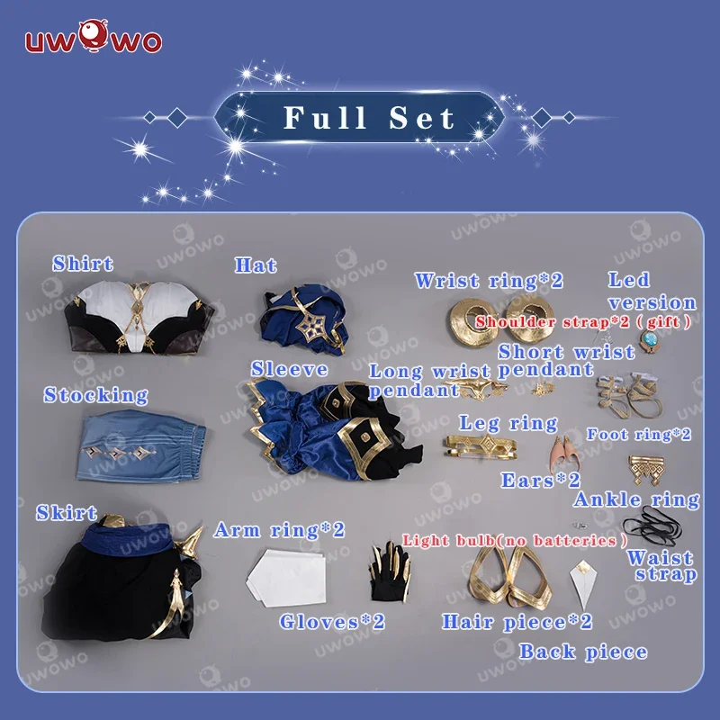 الدفعة الأخيرة UWOWO Genshin Impact Cosplay ليلى زي Sumeru Cryo أزياء نسائية للهالوين وأعياد الميلاد
