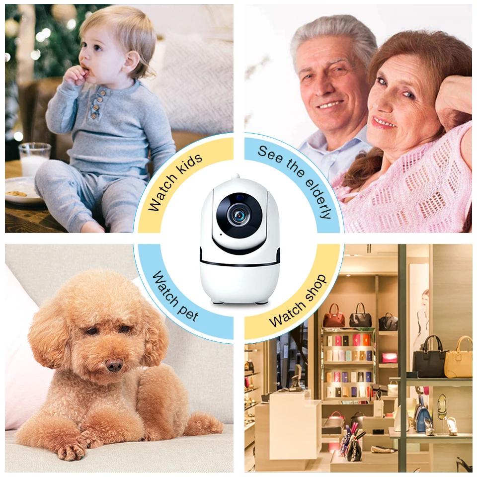 WiFi 5G IP Camera Auto Tracking Video Surveillance Cameras Mini Camera 4MP  360 Baby Monitor Cctv Camera Smart Home Wireless