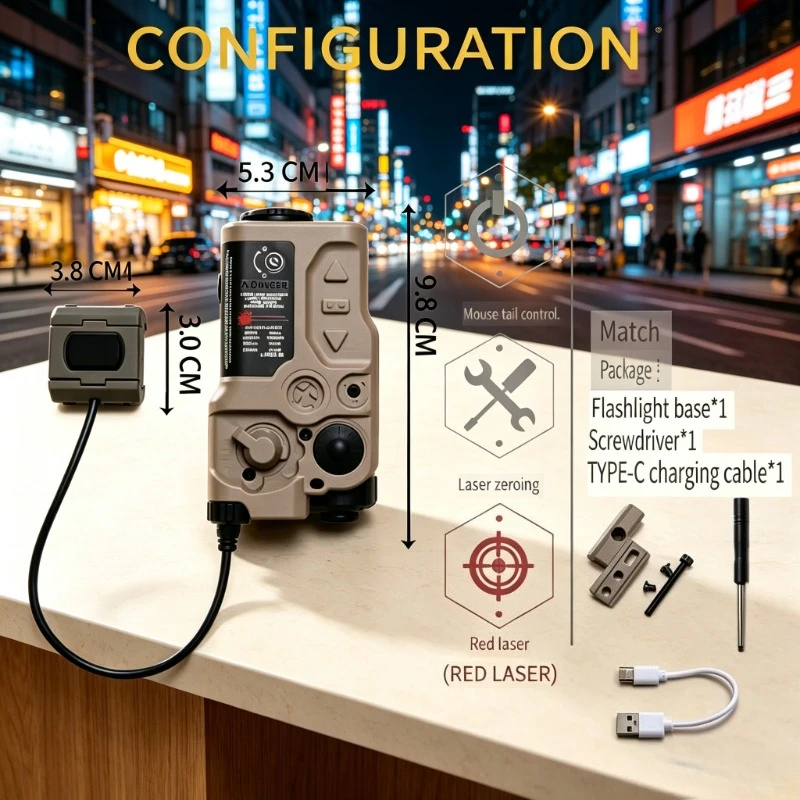 High Lumen Long Distance Tactical Lamp Module Outdoor Hobby Gear RAID-X RG Shock Resistant Frame Fits 20mm Rail Mount