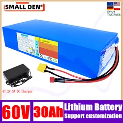 60V 30Ah 16S6P 21700 lithium battery pack 1000-2500W high-power electric vehicle scooter motorcycle tricycle + 67.2V 5A charger