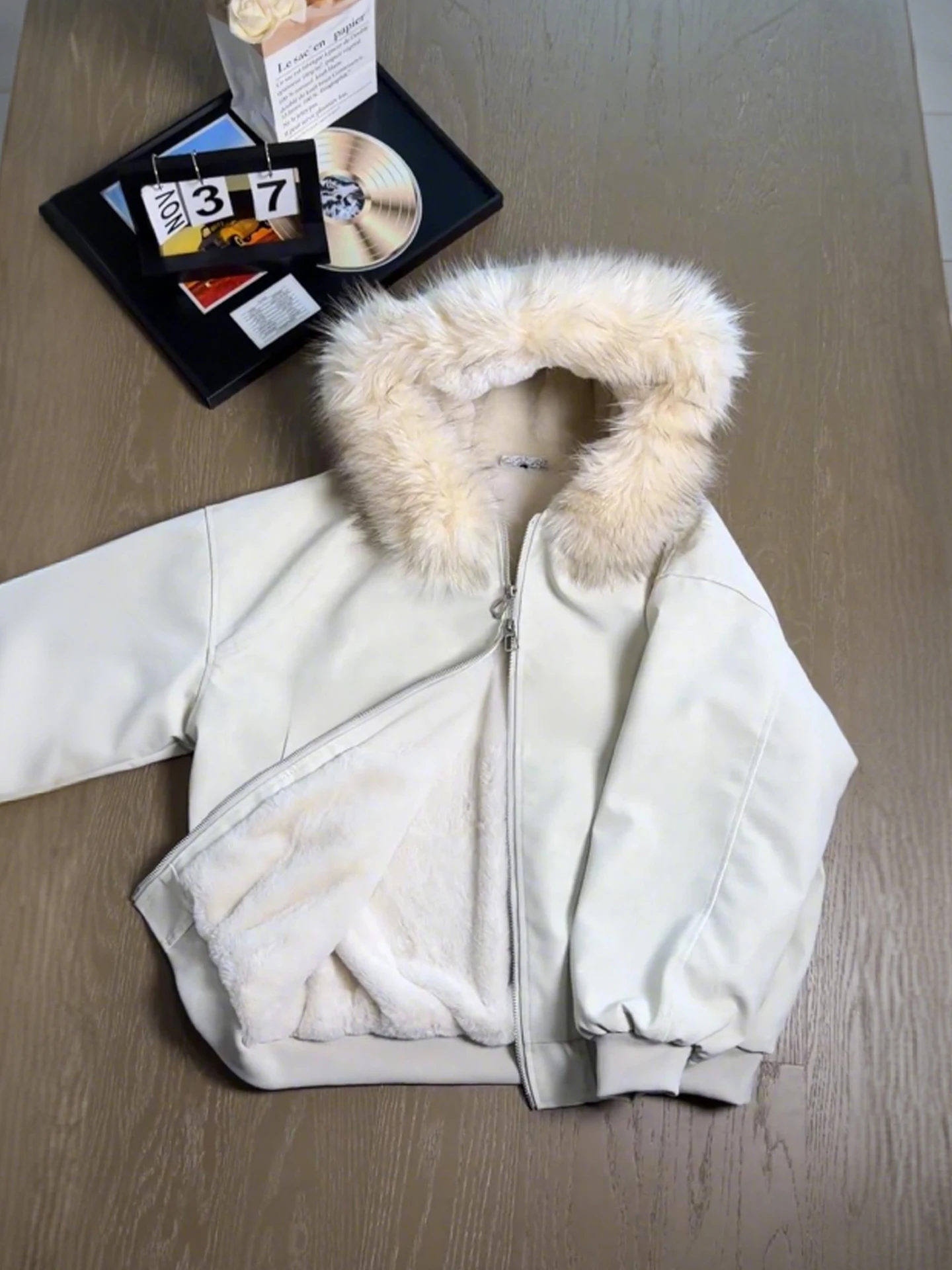 

Thiened парка с меховым воротником кролика Jaet для мужчин и женщин, осень-зима, теплое хлопковое пальто из искусственной кожи с капюшоном, длинное свековое пальто