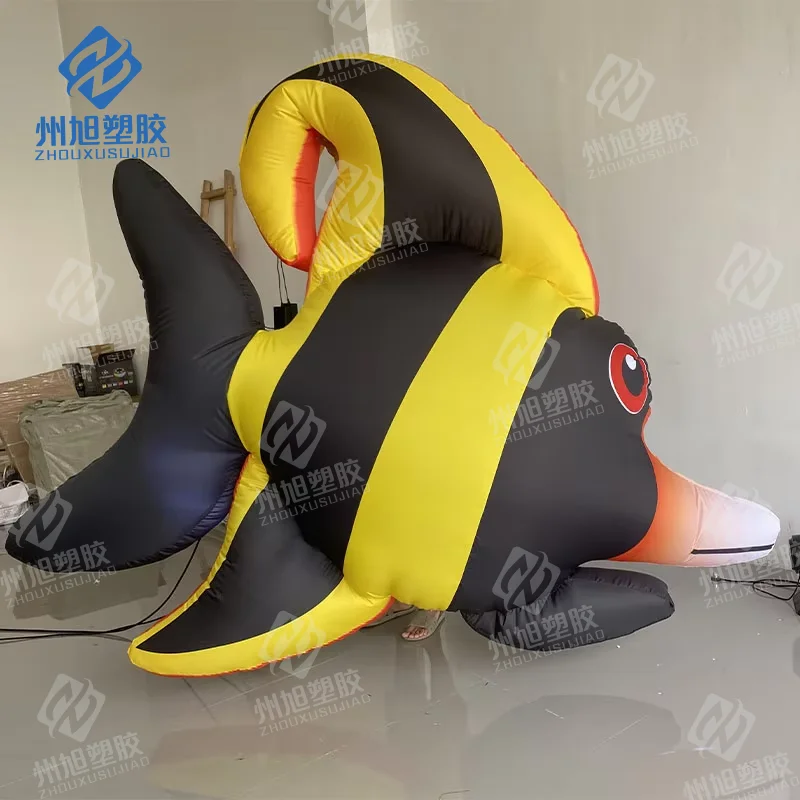 Aquarium opblaasbare tropische vissen gestreepte vis onderwater dier reclame activiteit dieren in het wild thema dag