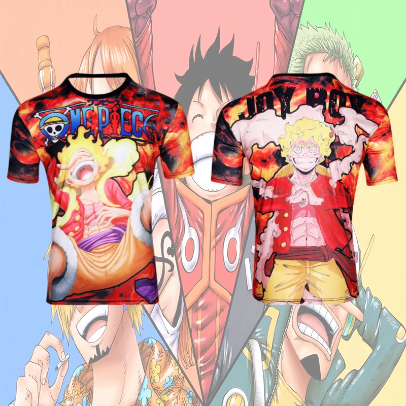 

Цельная рубашка Аниме Джерси Луффи Футболка Японский аниме Костюм Круглый вырез Футболка с короткими рукавами Мужская футболка Полный размер Топ