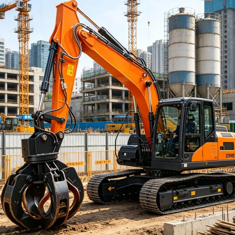 CustomizedExcavator Lotus Claw 360 Rotation Hydraulic Grapple 5 Tine High Strength Steel