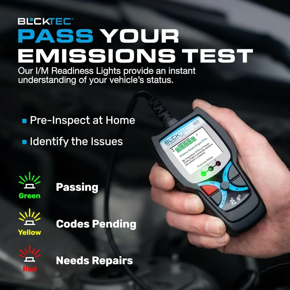 

420 Bluetooth OBD2 Scanner Diagnostic Tool - Vehicle Code Reader for Car - Clears Check Engine Light - Comes
