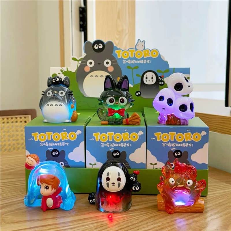 6Pcs/Set Hayao Miyazaki'S Elves Blind Box Anime No-Face Bedhead Night Light Cute Q-Version Desktop Ornament Children'S Gift