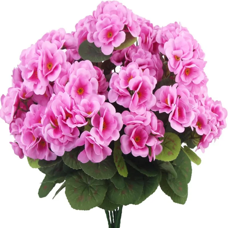 Violette lente zijden bloemen kunstplanten met begonia geranium kunstbloemen voor thuis woonkamer decoratie