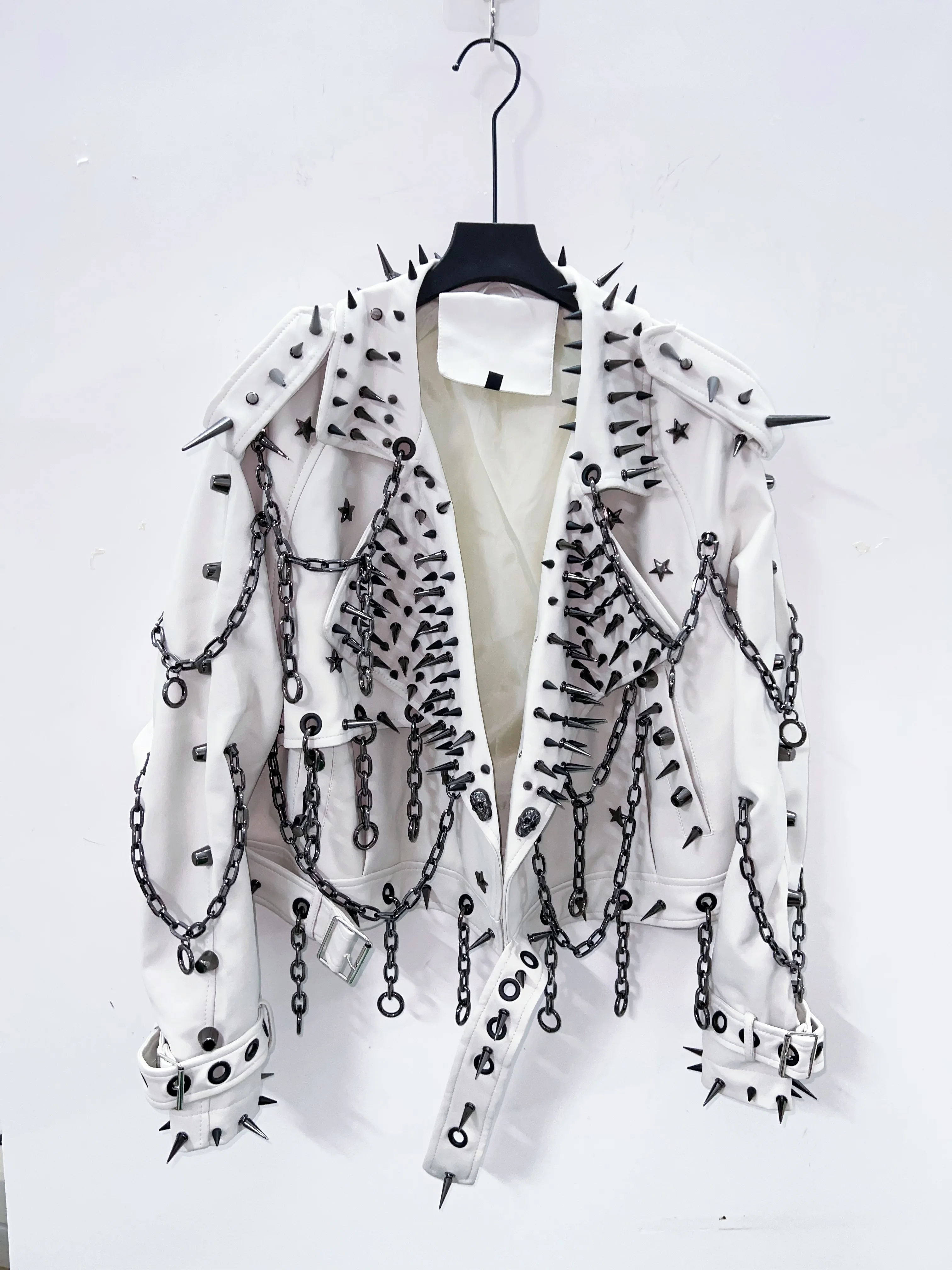 vintage Leather y2k Jacket Skull Jacket Punk Jacket gothic Leather