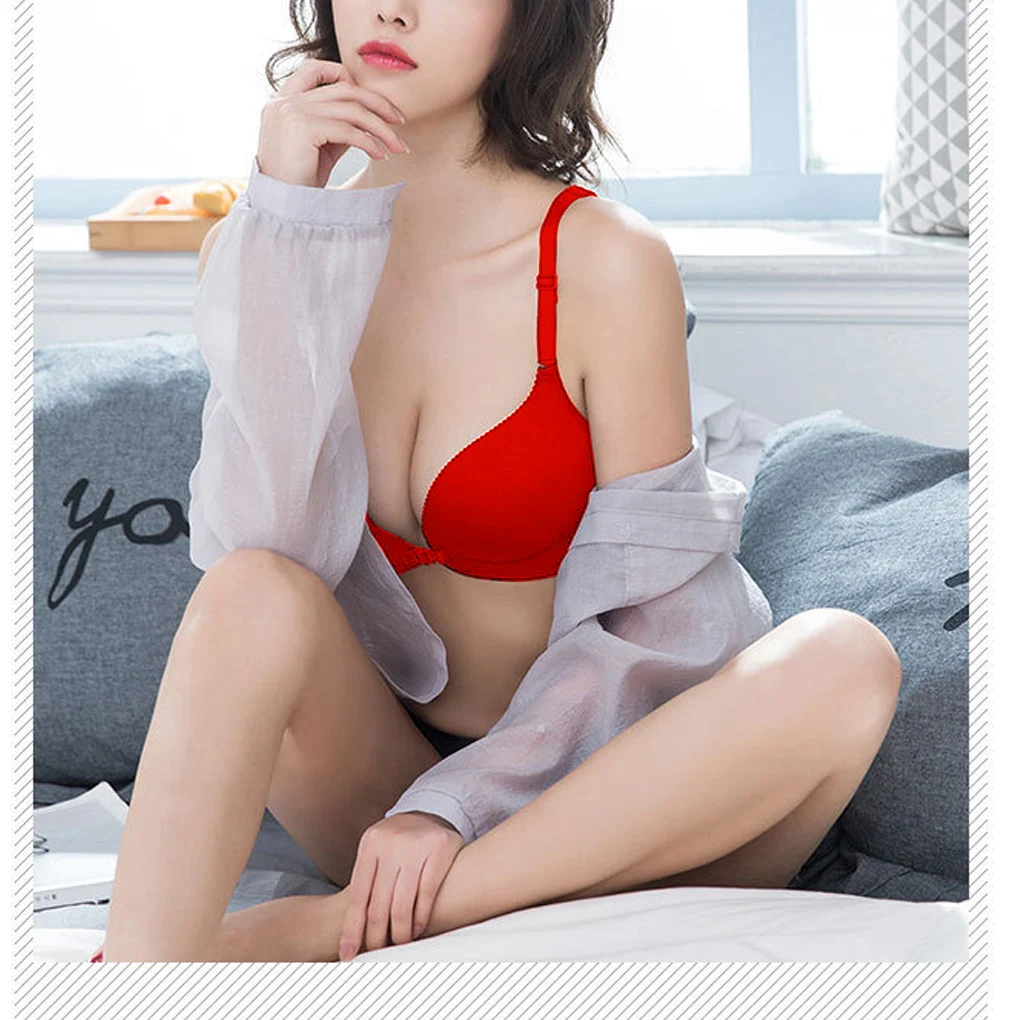 シームレスブラ フロントオープン レース下着 ワイヤーフリー セクシー 通気性 ブラレット レーサーバック、グリーン、32/70