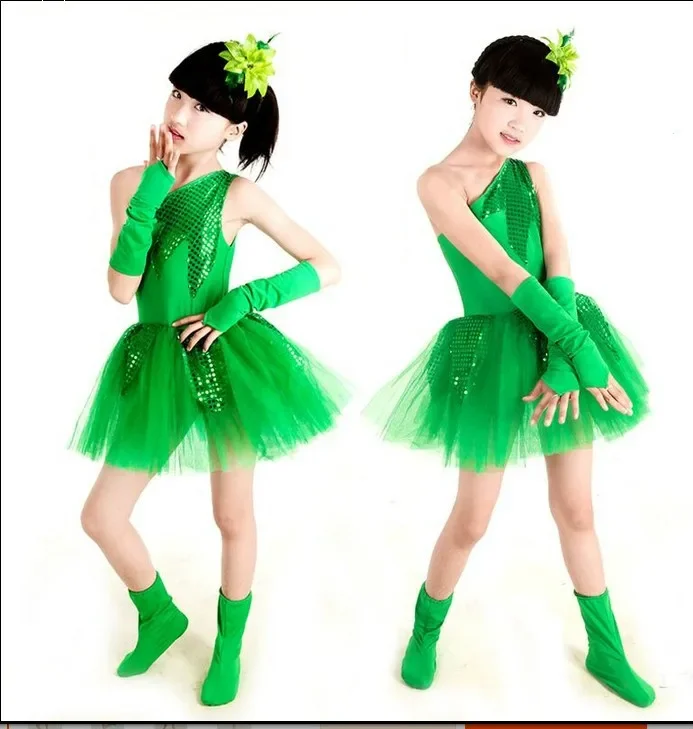 Robe de Princesse Bouffante Verte pour Enfant, Vêtement de Spectacle, brevModerne, Ballet, Chanteur Jasmine, pour Fille et Garçon