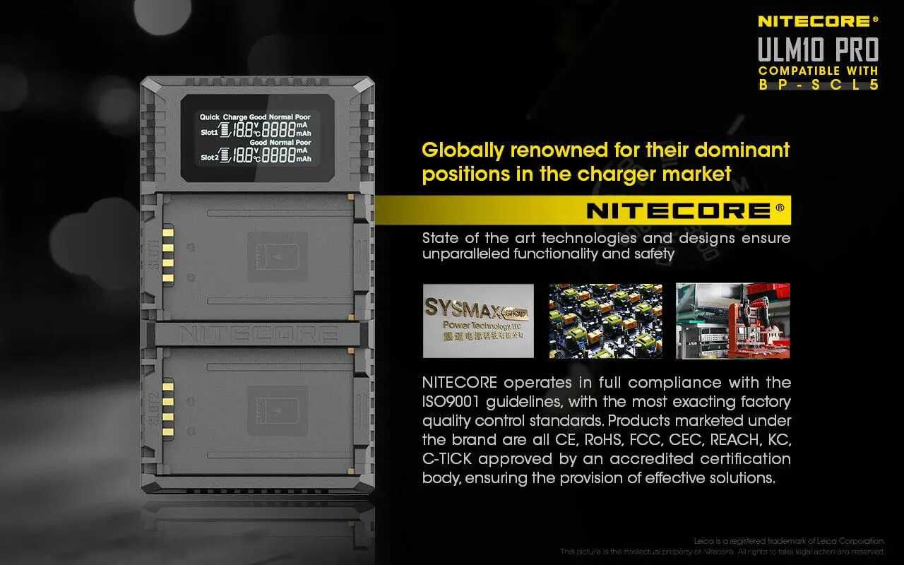 Picture 7: Nitecore ULM10 Pro Camera USB Battery Charger for Leica BP-SCL5 - M10
