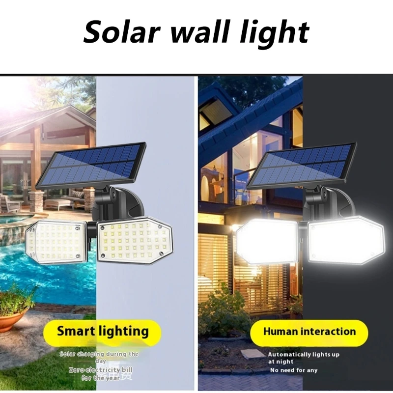 

J2HB 78 LED Solar Lights Waterproof Flood Wall Security Lights Enduring