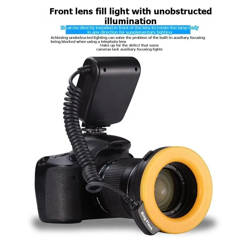 LXYB18B Camera Macro Flash DSLR Camera Flash For Nikon For Pentax DSLR Camera Flash FC-100 Light( With 8 Adapter Ring)