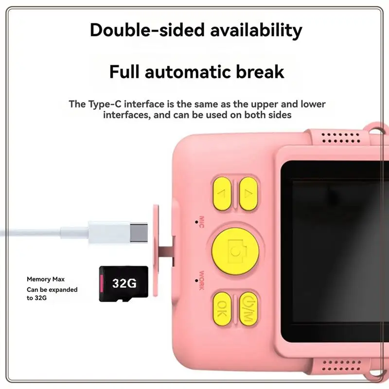 Câmera de impressão térmica portátil confiável mini moda presente infantil para foco automático instantâneo, impressão térmica portátil