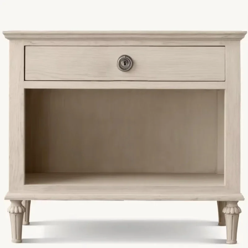 

American solid wood villa bedroom bedside table storage cabinet