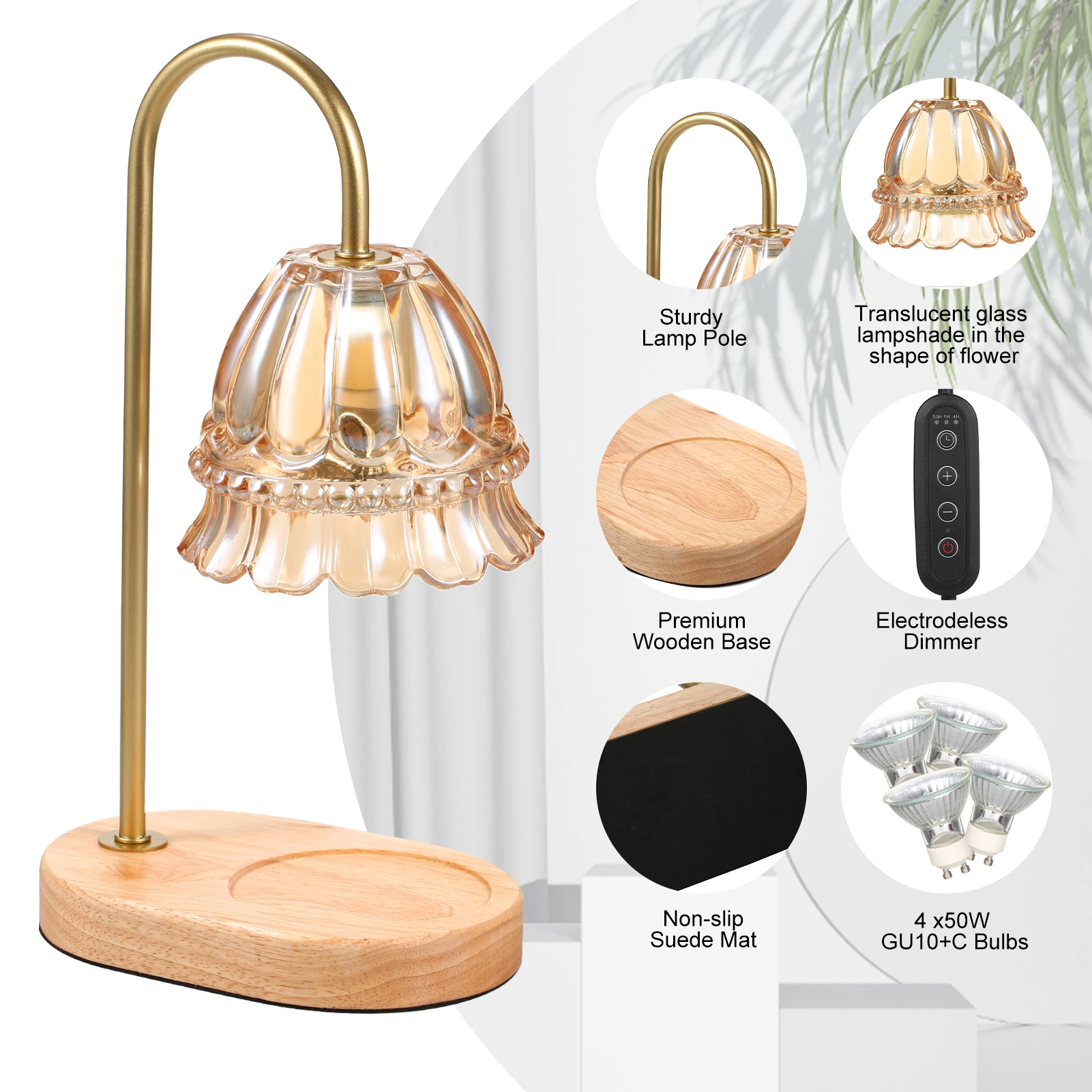 Литомическая лампа для подогрева свечей с регулируемой яркостью, ароматические свечи, восковой фонарь с таймером для маленькой и большой банки, ароматерапевтическая свеча