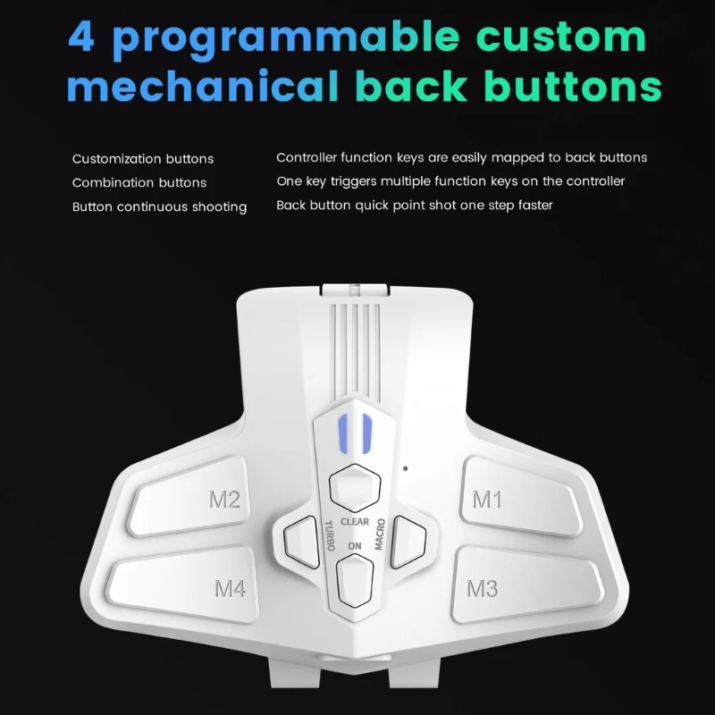 Back Buttons & Backplate Programable Remap Back Paddles Attachment for PS5Dual Controller PC with RGB Light