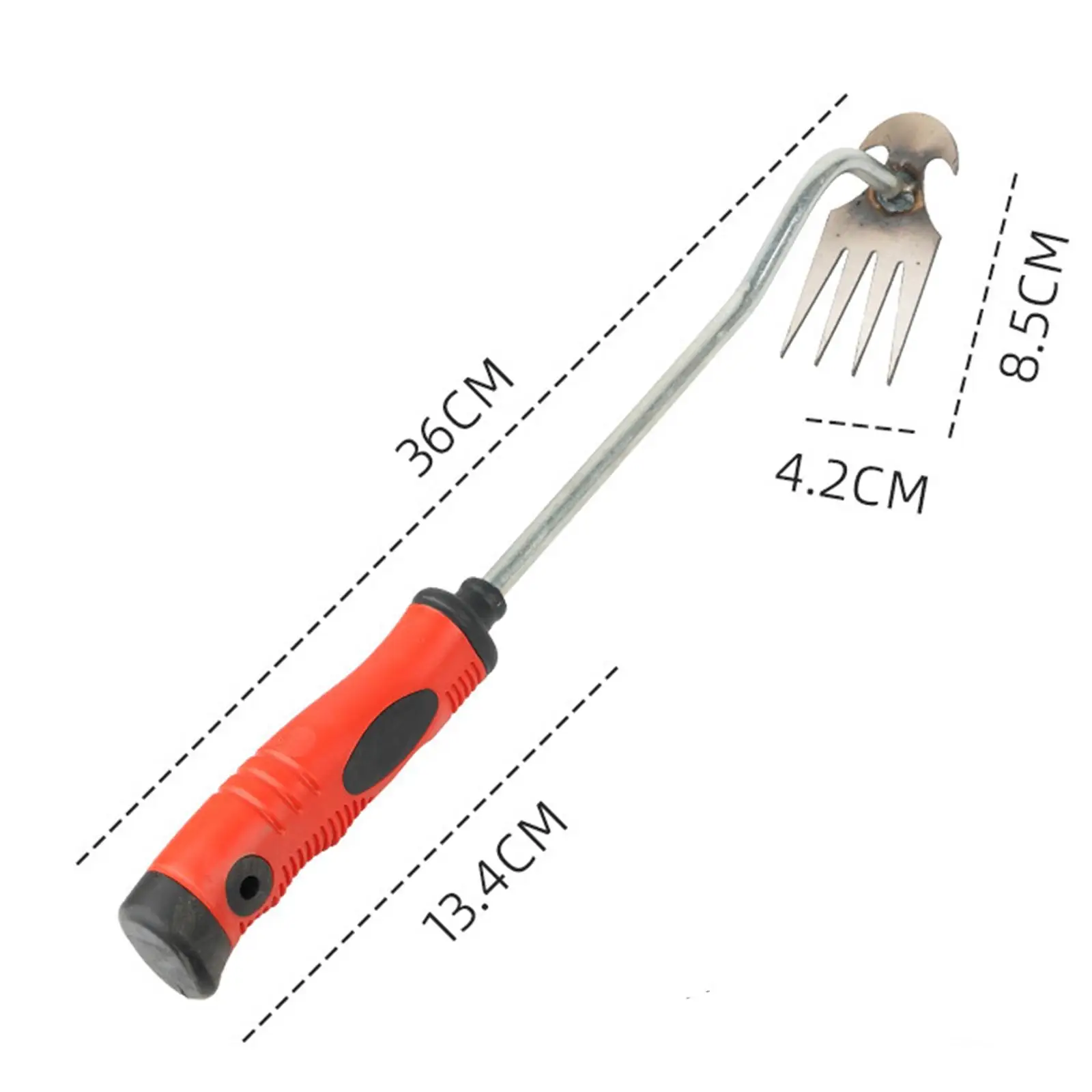 Garden Rake Weeding Tool Rubber Handle Weed Puller Tool for Garden Sturdy