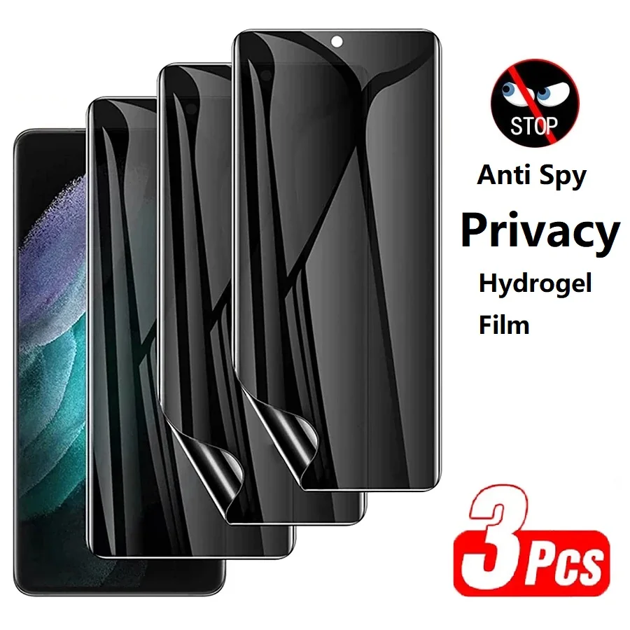 3Pcs Anti Spy Privacy Hydrogel Film For Samsung S22 S23 S24 FE Plus Ultra S21 FE Privacy Screen Protector