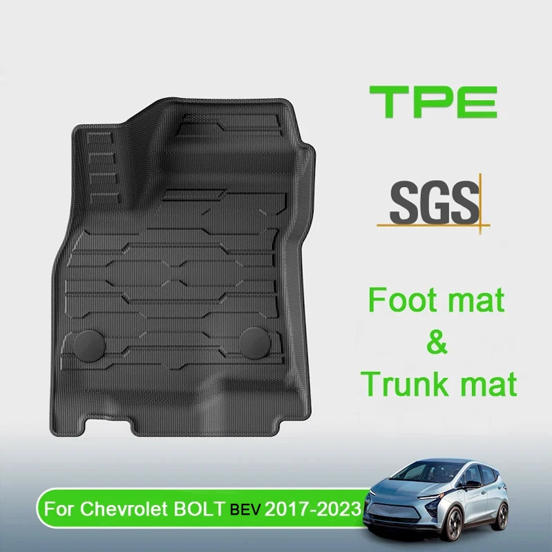 

Car Floor Mats for Chevrolet BOLT BEV 2017-2023 Waterproof Trunk Mats Non-slip Foot Pad TPE Car Carpet Floor Liners