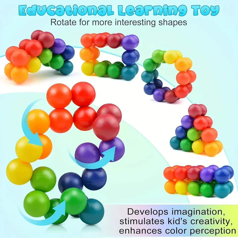 Juguete antiestrés, bola de Color educativa, rompecabezas 3D, juego Montessori, juguete de formas a juego para niños, entrenamiento sensorial, regalo para niños y adultos