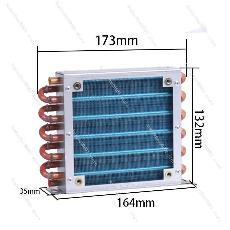 Shell Condenser Radiator Refrigerator Freezer Air-cooled Water-cooled Aluminum Fin and Copper Tube Heat Exchanger with Fan Small