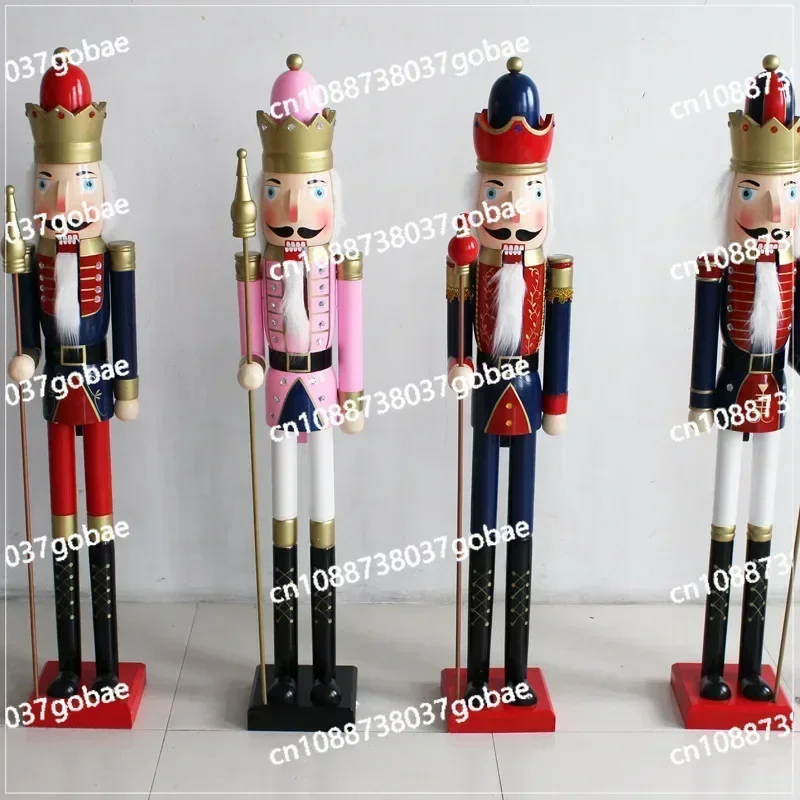 Direct Sales 1.2m Nutcracker Puppet King Soldier Doll KTV Scene Christmas Decoration Large Ornament Handicraft Selectable