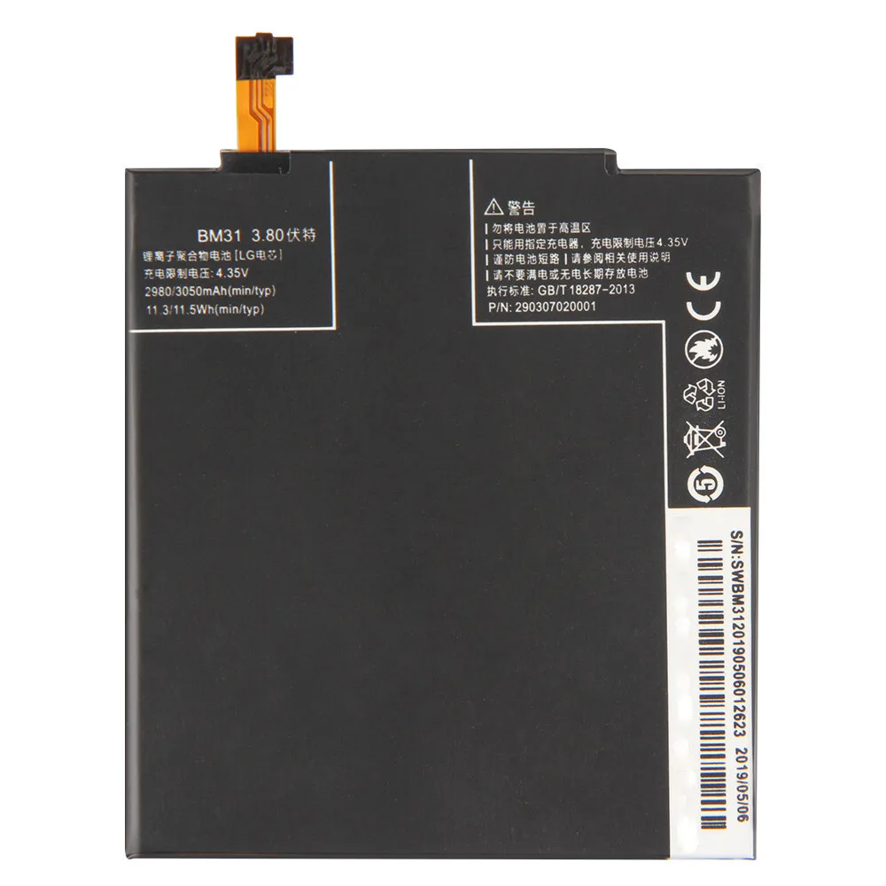Batteria di ricambio originale per telefono BM31 per Xiaomi Mi 3 M3 Mi3 3050mAh
