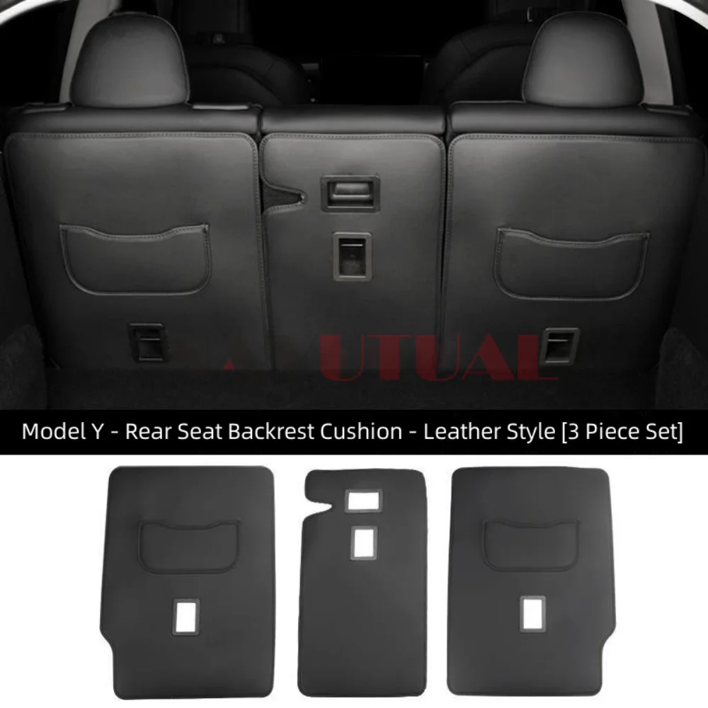 Leather Trunk Mats For Tesla Model Y 3 Fully Surrounded Waterproof Non-Slip All Weather Liner Custom Exact Fit Car Interior
