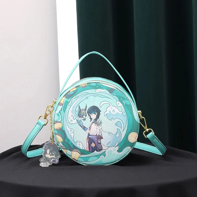 

cosplay prop New blue rose original pain bag small food drill Shenhe God in a small round bag of school wind every day