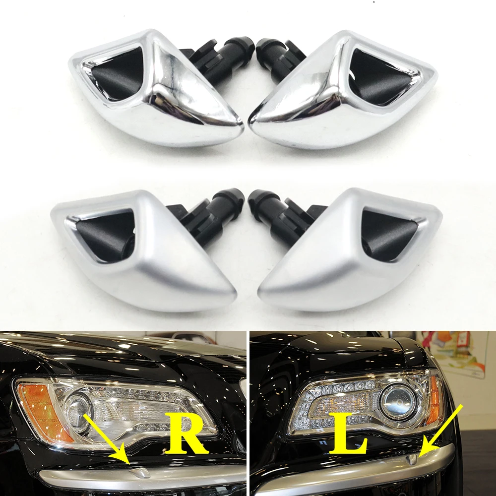 

68160603AB 68160602AB Front Bumper Headlight Headlamp Washer Spray Nozzle Actuator Jet Cover Cap For Chrysler 300C 2012-2014