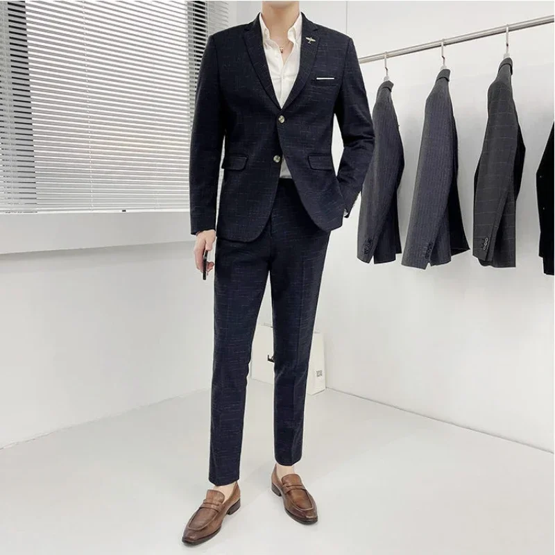 Traje De Hombre Elegante (Blazer+ Vest + Pants) Men\'s Fashion Business Korean Wedding Casual Business Wear Elegant Man Suit