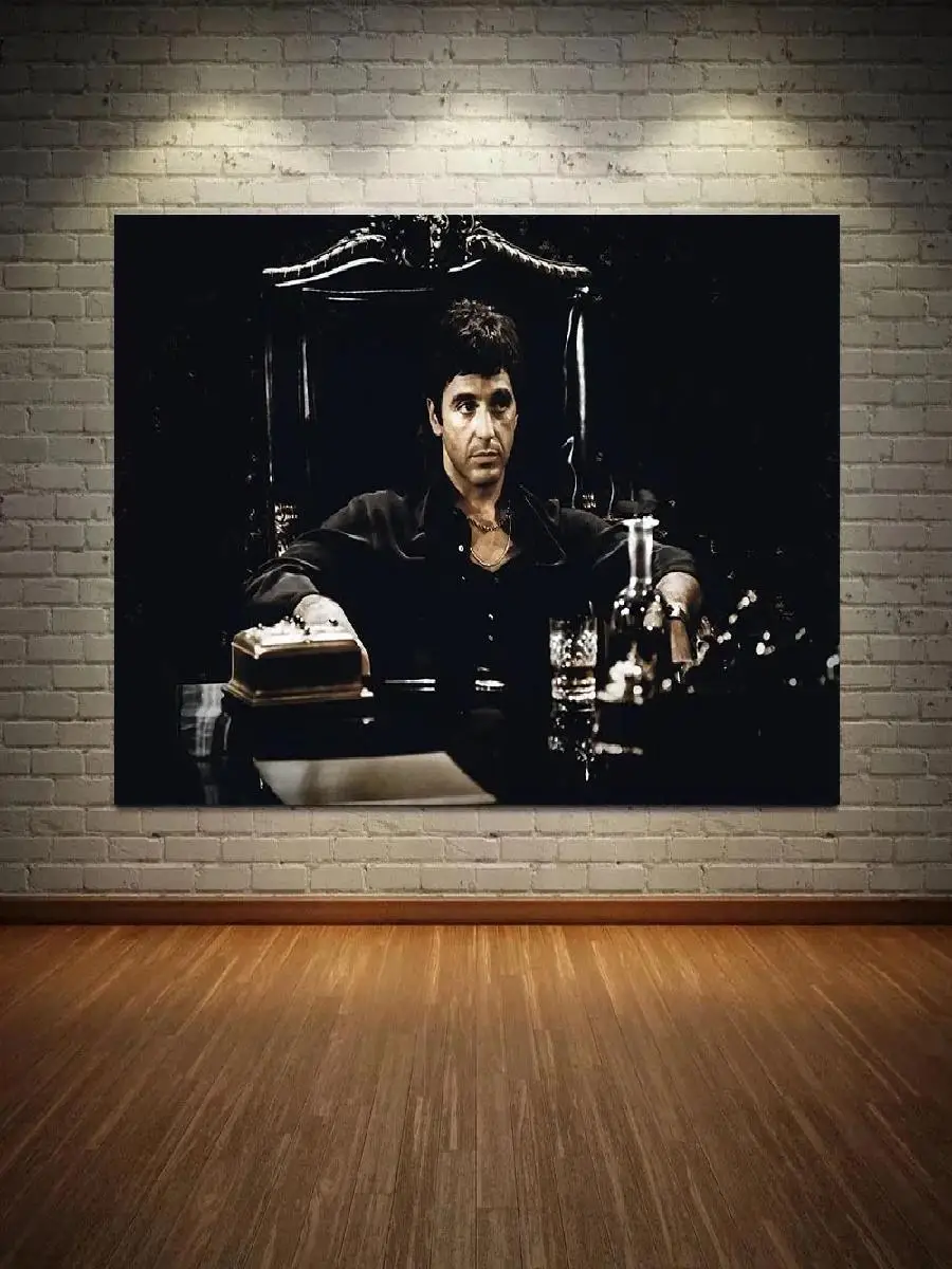 Classic Scarface Movie Poster  Tony Montana Portrait Canvas Painting  Wall Art Pictures for Home Decor  HighQuality Prints and P