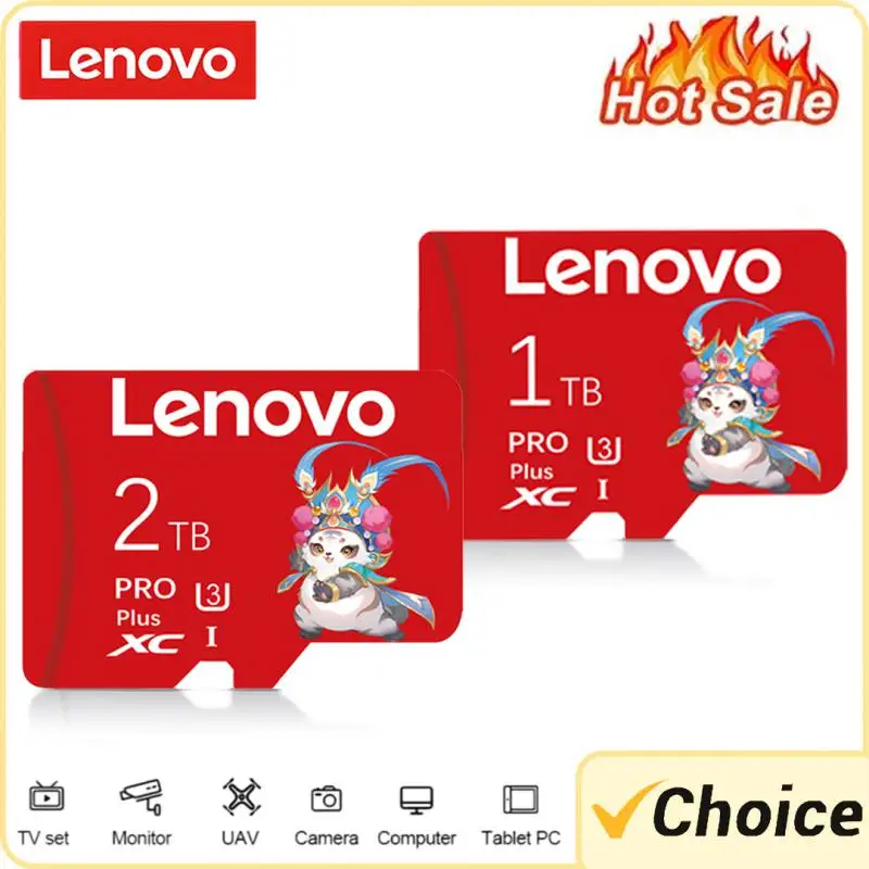 Lenovo-Cartão de Memória Flash, Cartão Micro TF SD Classe 10, 1TB, 512GB, 256GB, 64GB, 128GB, 64GB, Telefone, Drone, PC