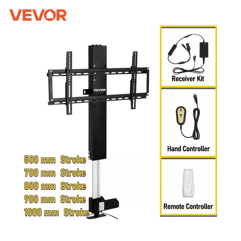 VEVOR TV Lift Motorized W/ Remote Control 500mm-1000mm Stroke Electric DC Motor Plasma LCD Stand Lifter Cabinet TV Mount Bracket