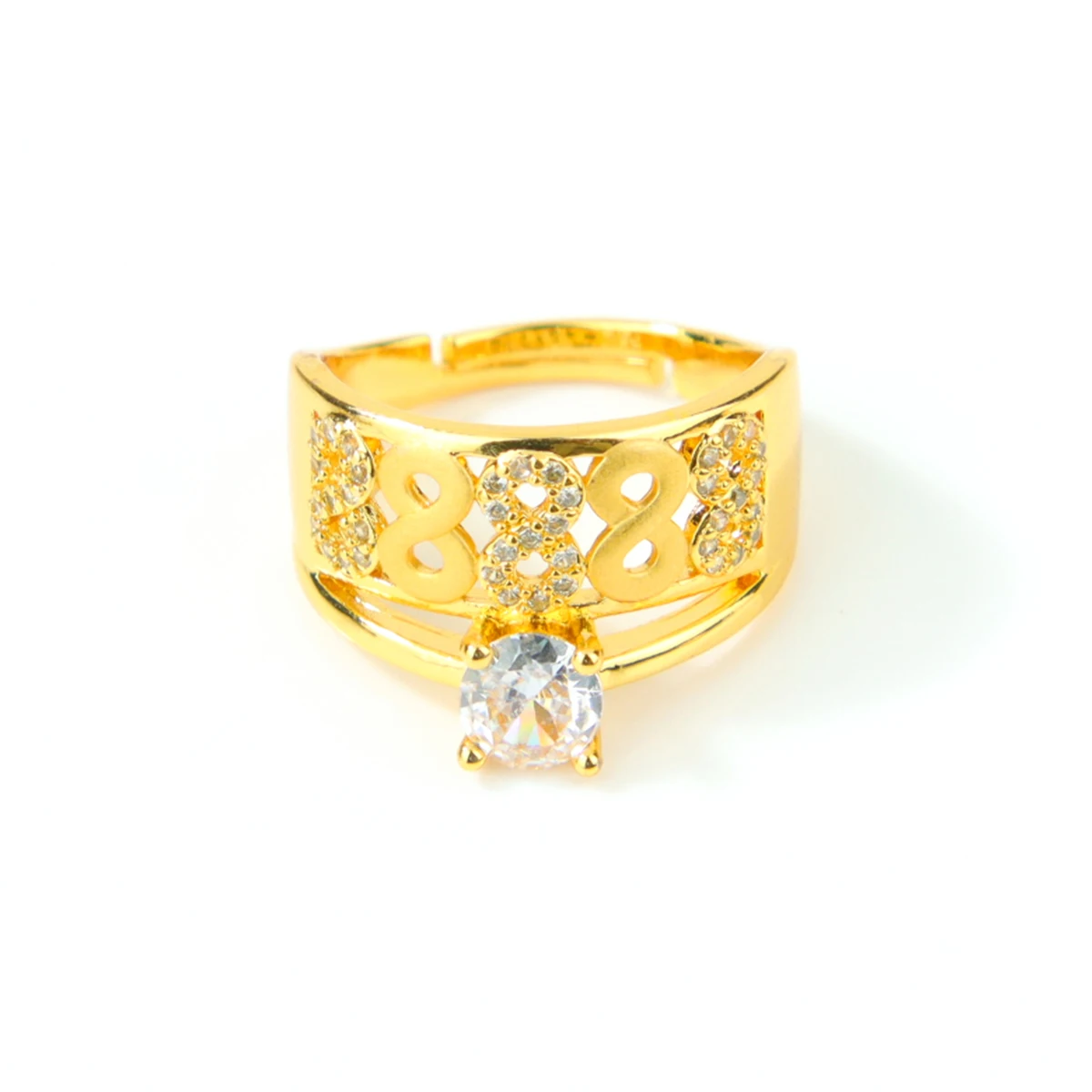 Dubai Mode Kubische Zirkonia Ringe 21k Vergoldet Arabische Braut Hochzeit Luxuriöse Paarringe Nigeria Damen Party Schmuck – Detail 16