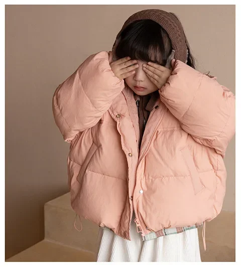 2023 Classic Retro New Autumn Children Boys Girls Korean Style Fashion Down Warm Comfortable Plush Down Jacket