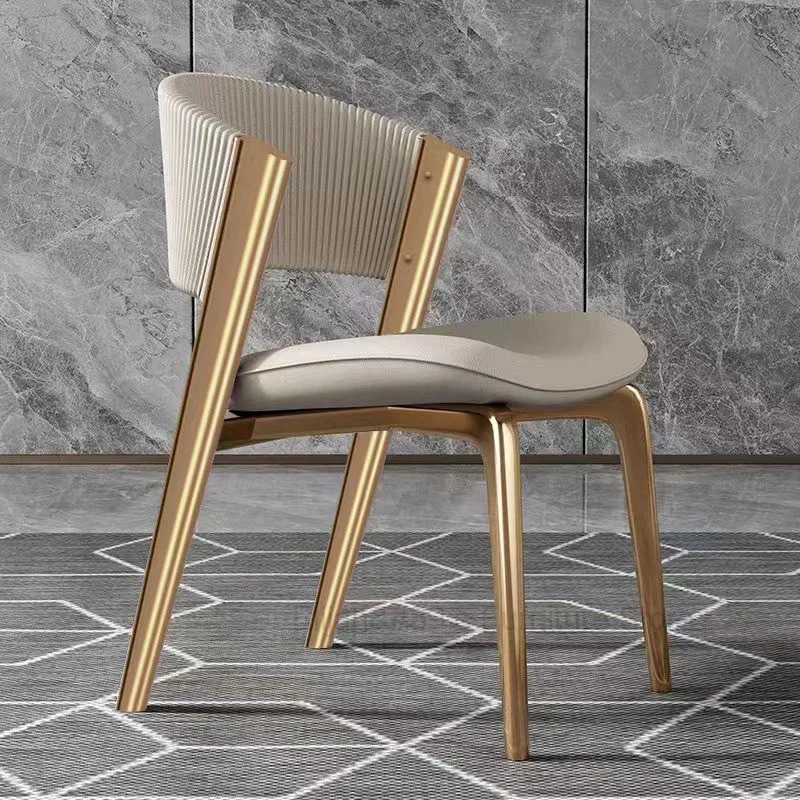 

Luxury Modern Dining Chairs Gold Legs Leather Designer Italian Ergonomic Chair Vip Nail Restaurant Comedor Kitchen Furniture