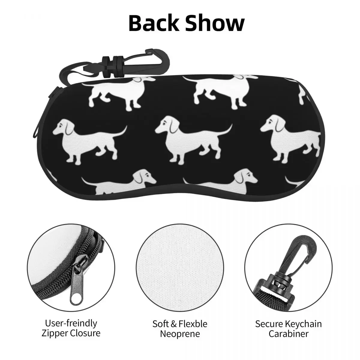 Dachshund Print Horizontal Glasses Case Cute Animal Men Women Original Sunglasses Pouch Soft Pocket Eyeglasses Bag