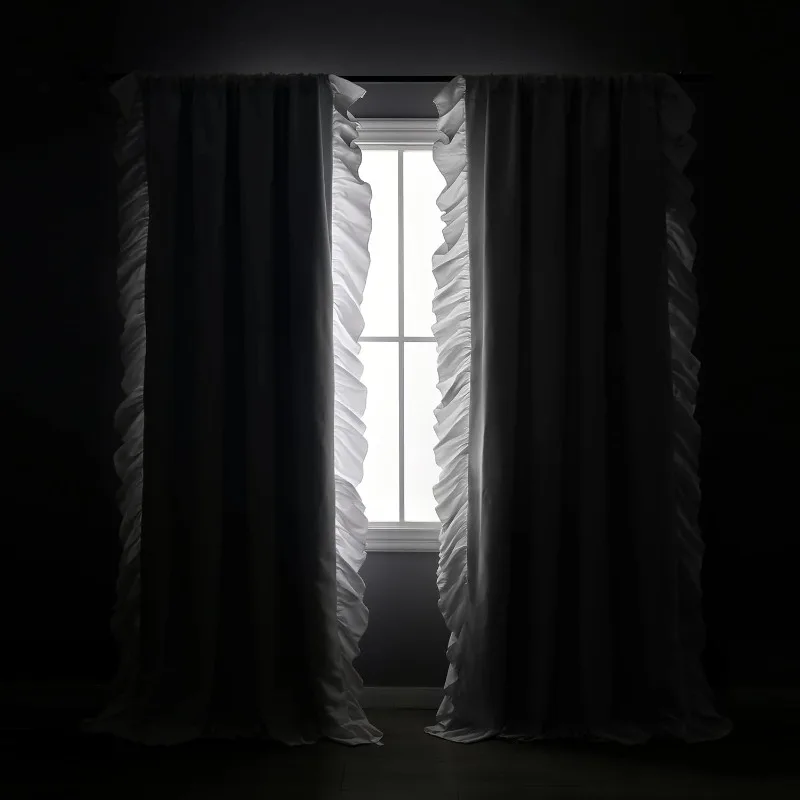 100% Lined Blackout Curtain Board, Single Panel, Flow Blackout Curtain - Farmhouse Pleated Curtain