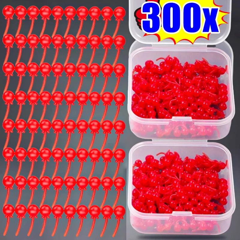 300PCS Dynamic Soft-bead Fishing Bait Boxed Sea Fishing Anti-bottom Floating Action Lures The Baits Bionic Dynamic Tail Baits