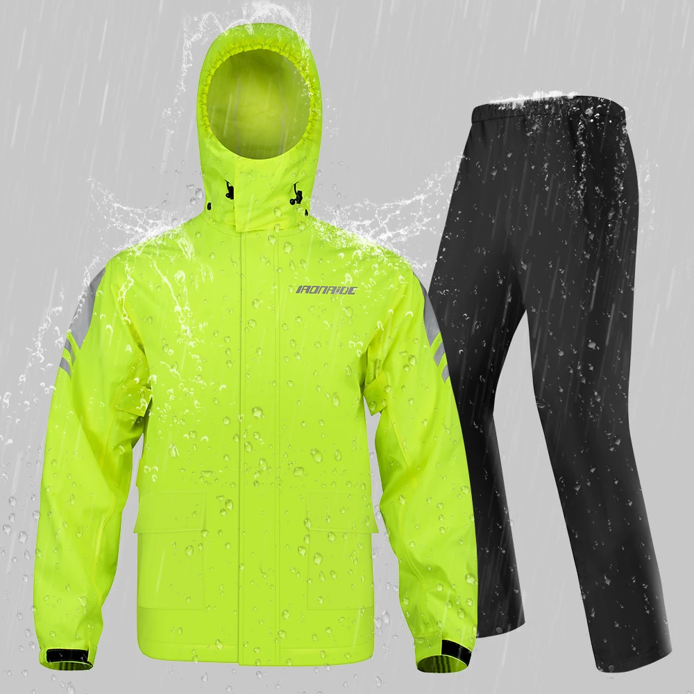 Men's Motorcycle Raincoat Suit Rain Cover Motobike Jacket Rain Coat Suits Waterproof Moto Rain Set Multicolor Split Motorcyclist