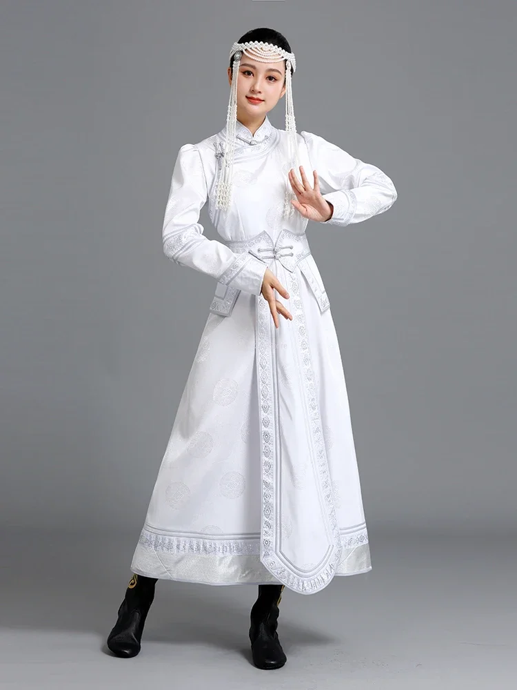 Mongolian clothing women's long style big skirt Mongolian skirt high-end Mongolian robe dance performance dress welcome suit