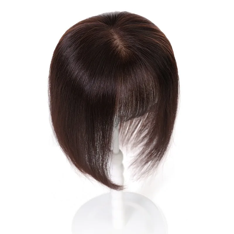 

Wig piece Reissue a piece of full real on top of the woman's head increase amount of to cover white